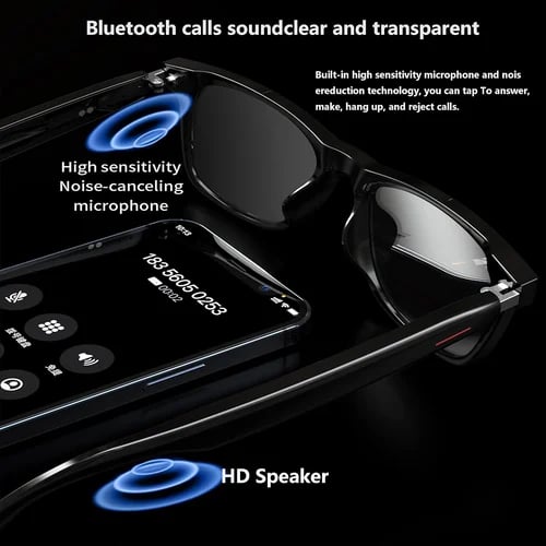 Lisslune | Super Black TechnologySmart Wireless Headphone Sunglasses