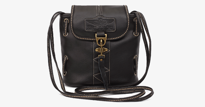 Lisslune | Vintage-style shoulder bags - Genuine brown leather crossbody shoulder bag - Portable handcrafted wallet