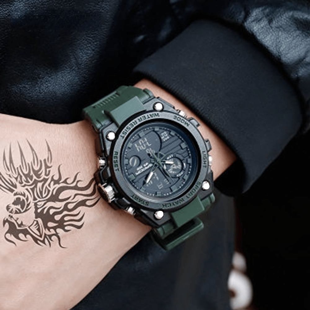 Lisslune | Sporty Dual-Display Mode Multifunctional Waterproof Luminous Men's Wristwatch