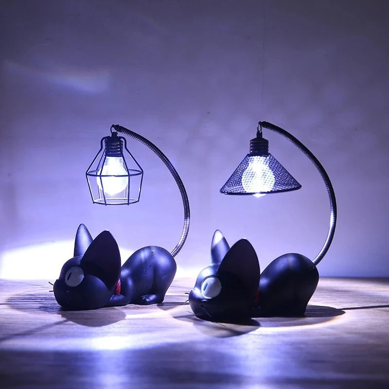 Lisslune | LumiPaws – Pretty black cat lamp with flexible tail light