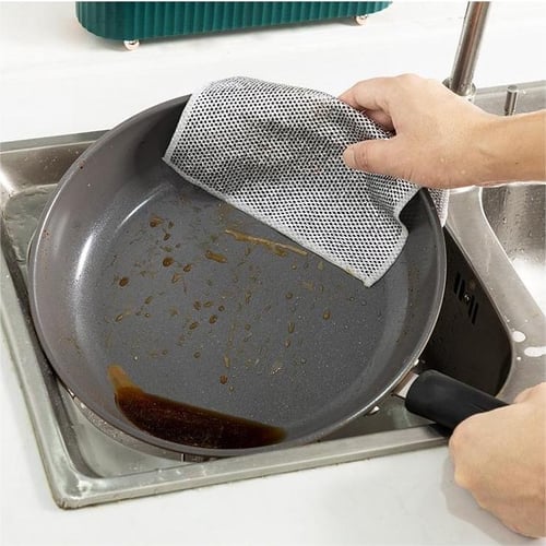 Lisslune | 10 pieces multifunctional cleaning cloth – powerful metal wire fabric for effortless stain removal
