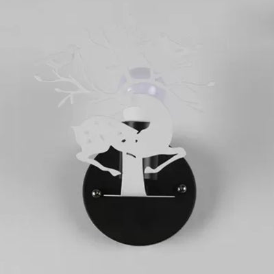 Skørter | Children's deer wall lamp with bird Metal 1 Light Wall Sconce for Restaurant Café