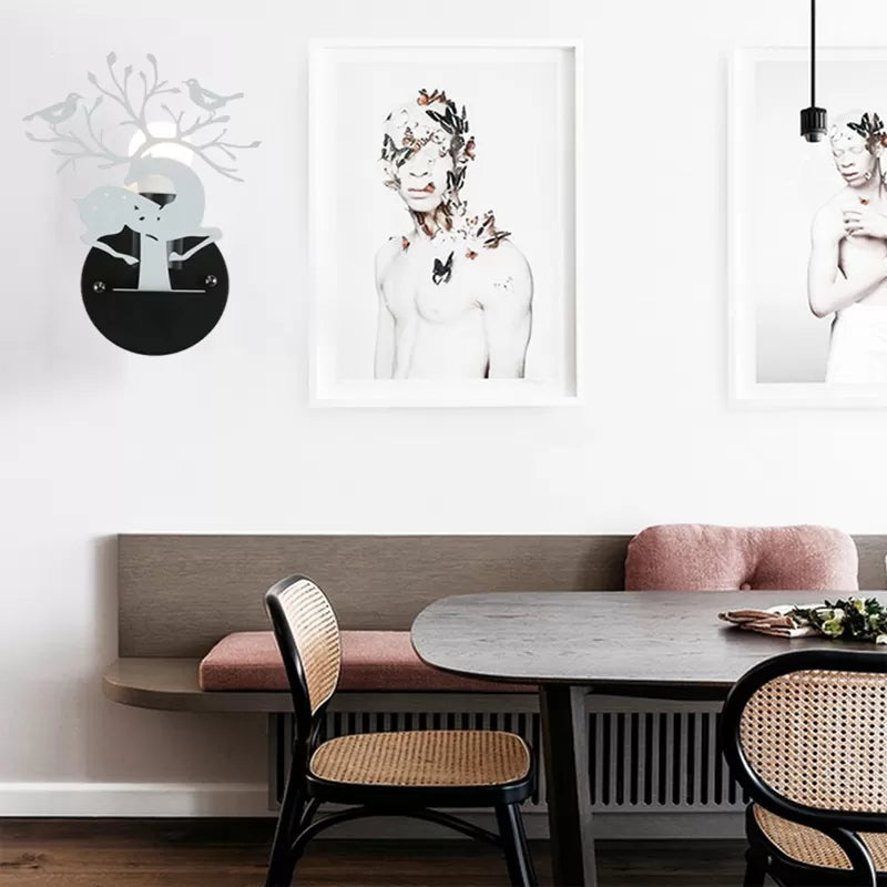 Skørter | Children's deer wall lamp with bird Metal 1 Light Wall Sconce for Restaurant Café