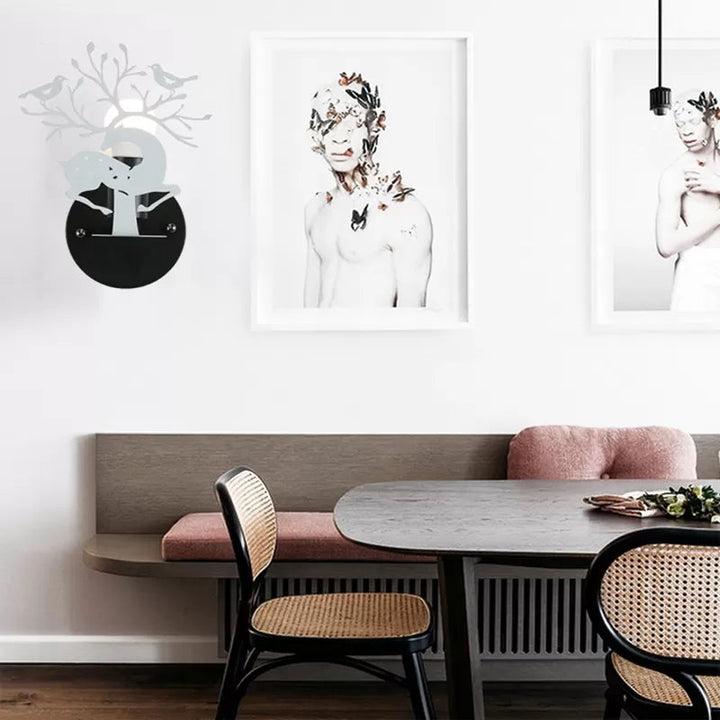 Skørter | Children's deer wall lamp with bird Metal 1 Light Wall Sconce for Restaurant Café