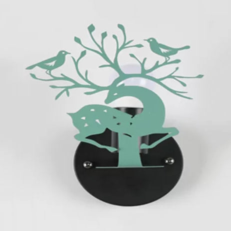 Skørter | Children's deer wall lamp with bird Metal 1 Light Wall Sconce for Restaurant Café