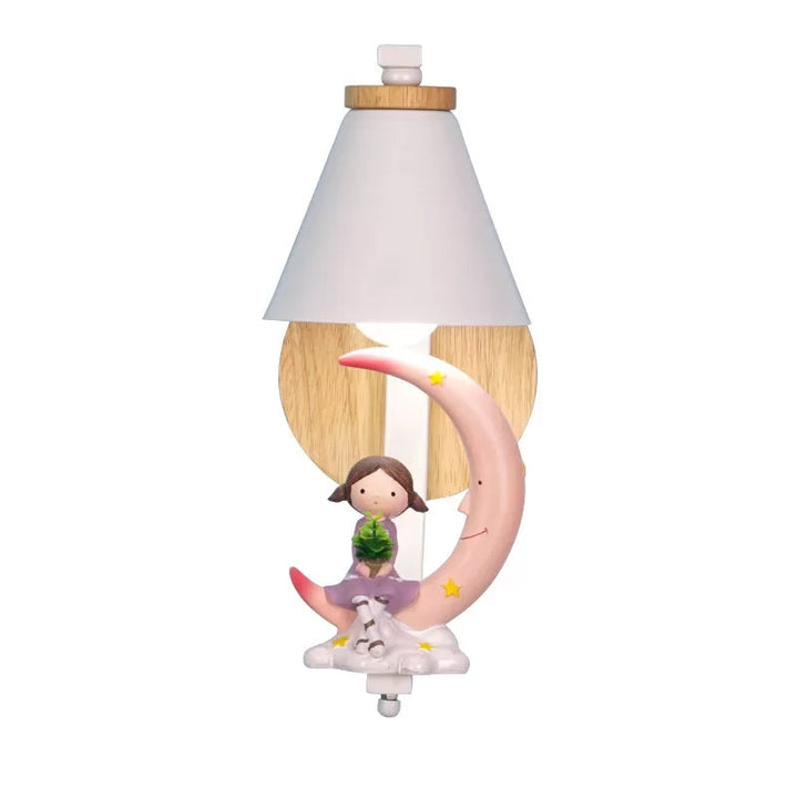 Skørter | Funnel Shade Wall Lamp with Small Child Deco 1 Head Beautiful Metal Wall Lamp for Children's Room