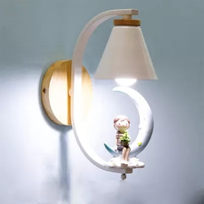 Skørter | Funnel Shade Wall Lamp with Small Child Deco 1 Head Beautiful Metal Wall Lamp for Children's Room
