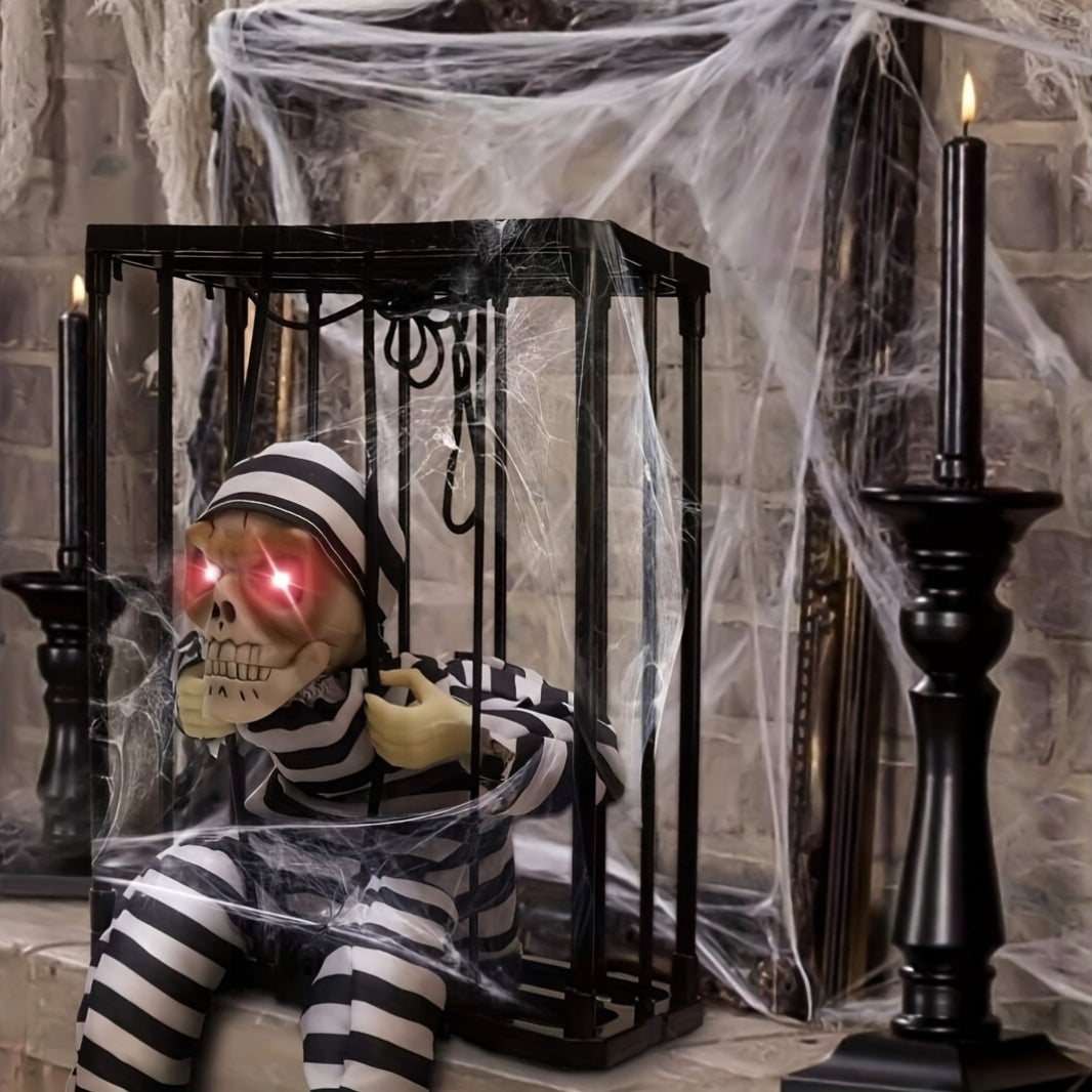 Lisslune | TerrorBone Animated Screaming Skeleton – Hanging Halloween Prop with Motion Sensor