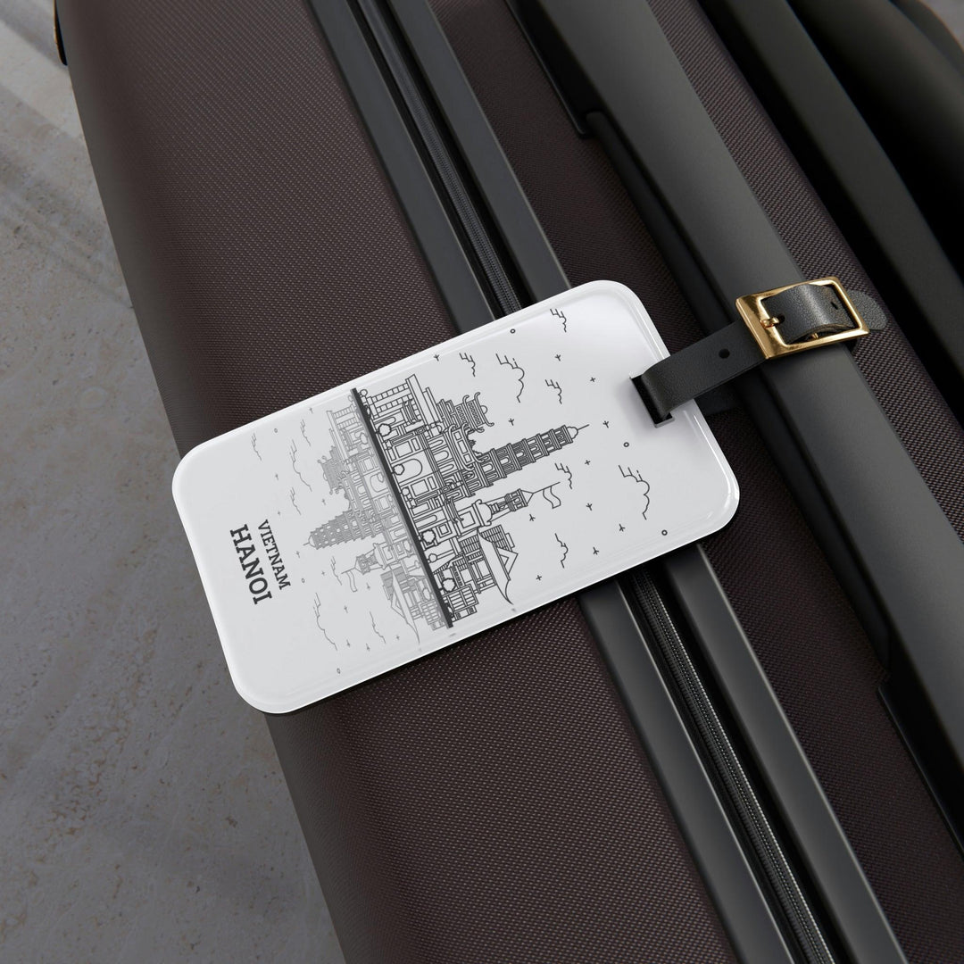 Lisslune | Vietnam Elegant Luggage Tag: Stylish Acrylic Tag with Leather Strap