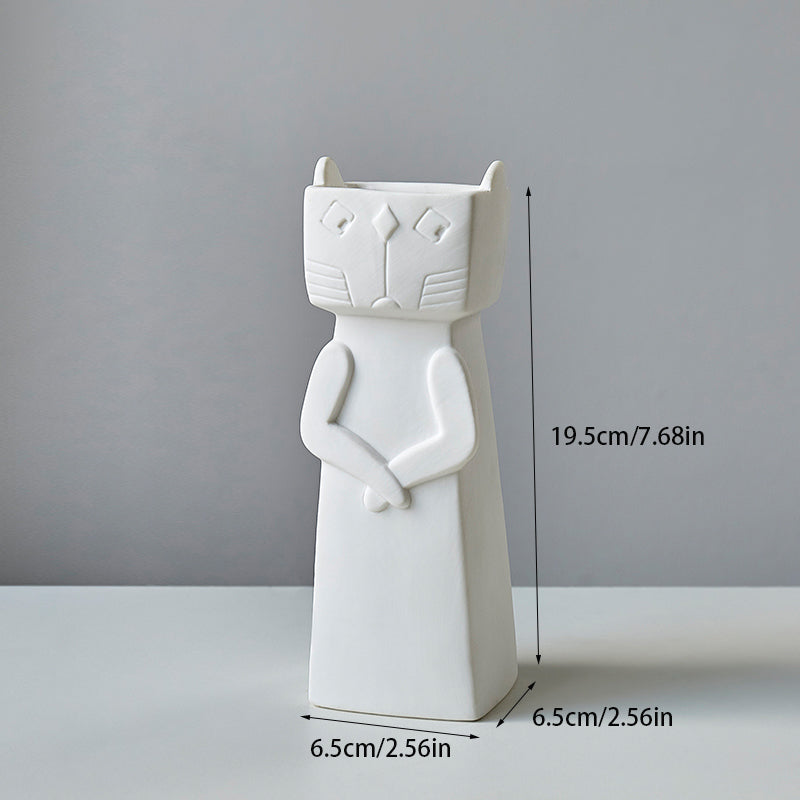 Rynx Nordic Playful Cat Ceramic Vase