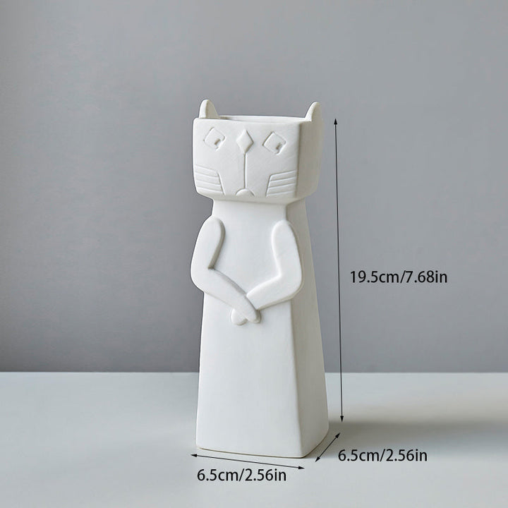 Rynx Nordic Playful Cat Ceramic Vase