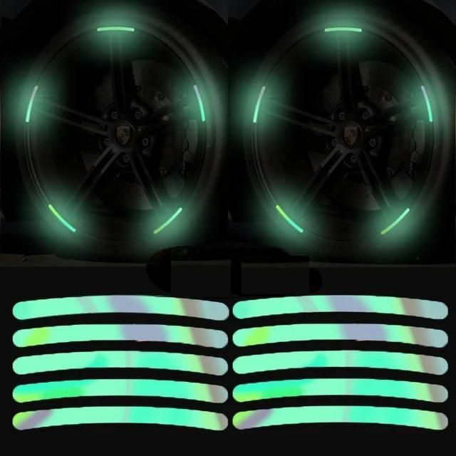 Lisslune | Reflective Wheel Rim Safety Stickers for Cars and Motorcycles
