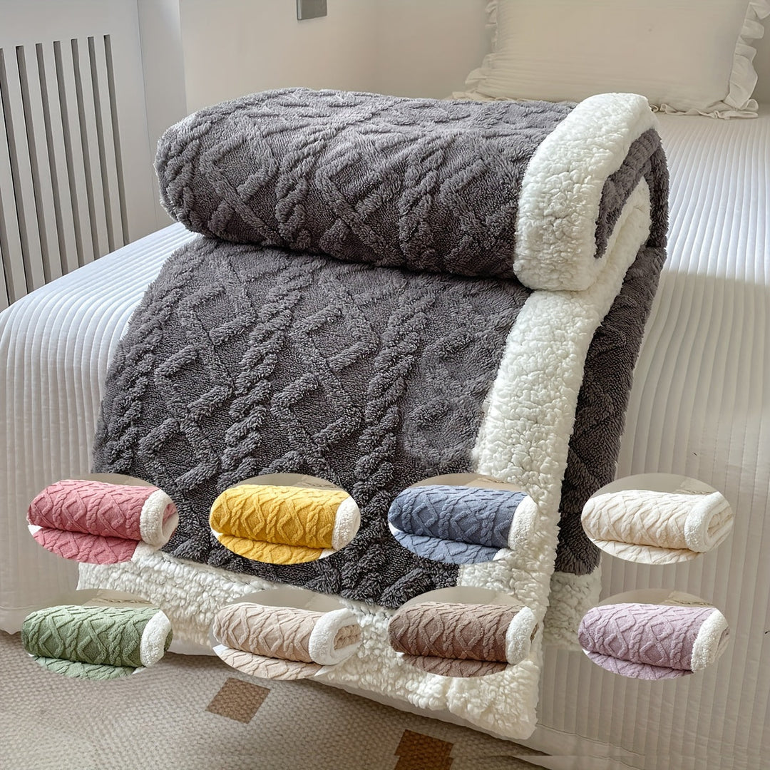 Lisslune | CozyFlip Luxe Reversible Fleece Blanket – Warmth & Style in One