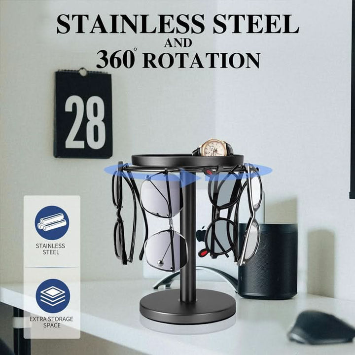 Lisslune | 360° Rotating Glasses Stand for Elegant Storage