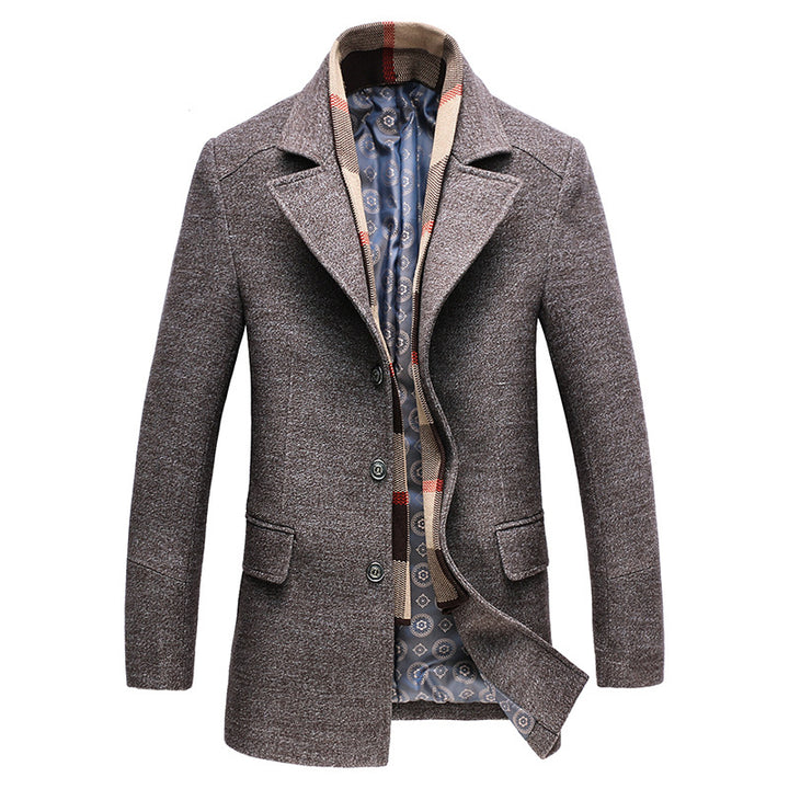 Men's Elegant Wool Coat with Modern Lining Lisslune