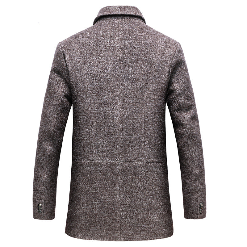 Men's Elegant Wool Coat with Modern Lining Lisslune
