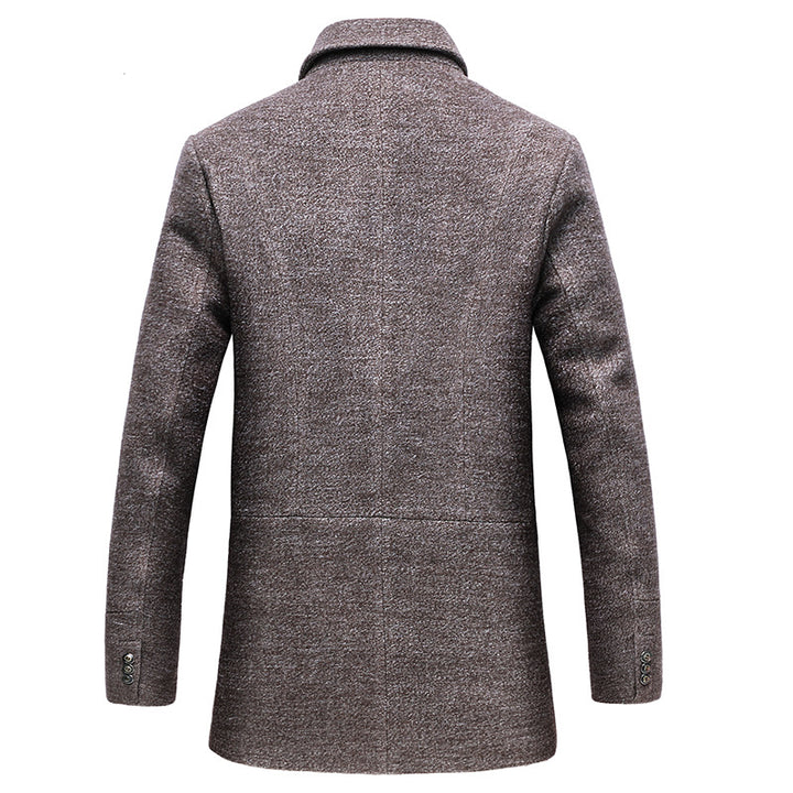 Men's Elegant Wool Coat with Modern Lining Lisslune