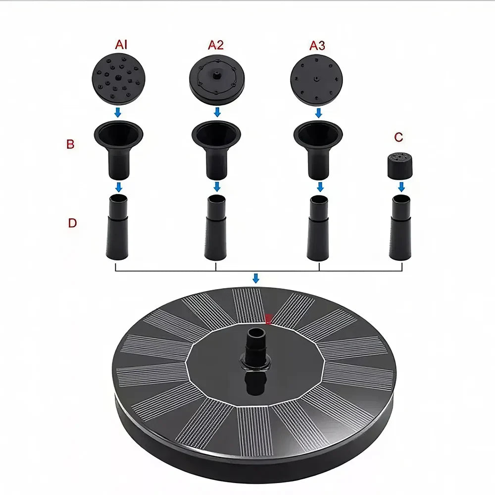 Lisslune | Solar-powered Floating Water Fountain for Gardens, Swimming Pools and Bird Baths