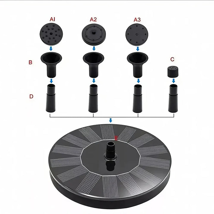 Lisslune | Solar-powered Floating Water Fountain for Gardens, Swimming Pools and Bird Baths