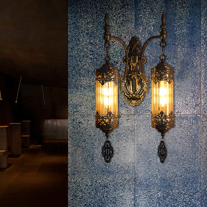 Skørter | Cylinder Restaurant Wall Sconce Light Turkish Metal 1/2 Lights Bronze Wall Lighting Fixture