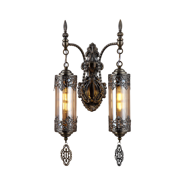 Skørter | Cylinder Restaurant Wall Sconce Light Turkish Metal 1/2 Lights Bronze Wall Lighting Fixture