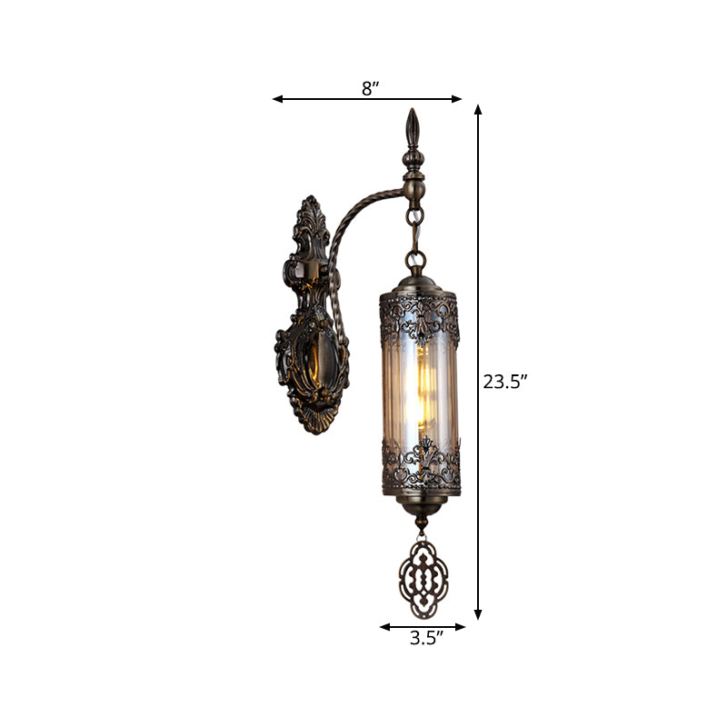 Skørter | Cylinder Restaurant Wall Sconce Light Turkish Metal 1/2 Lights Bronze Wall Lighting Fixture
