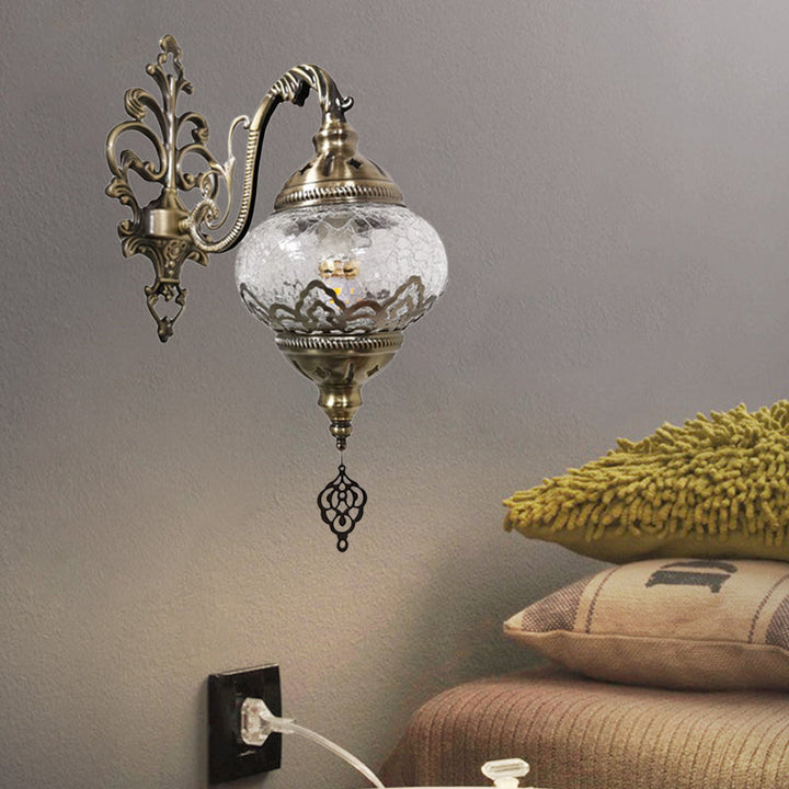 Skørter | Traditional Ball Wall Lamp 1 Bulb Metal Wall Mount Lighting in White Yellow, 5"/7" Wide