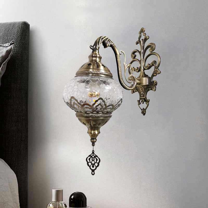 Skørter | Traditional Ball Wall Lamp 1 Bulb Metal Wall Mount Lighting in White Yellow, 5"/7" Wide