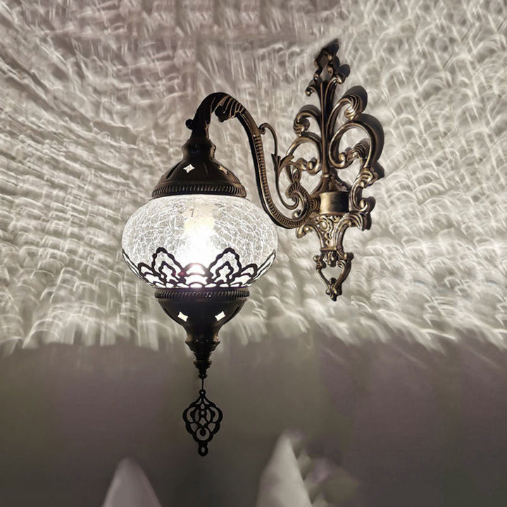 Skørter | Traditional Ball Wall Lamp 1 Bulb Metal Wall Mount Lighting in White Yellow, 5"/7" Wide