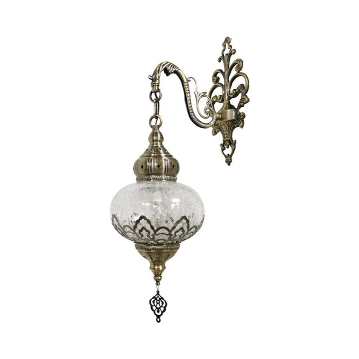 Skørter | Traditional Ball Wall Lamp 1 Bulb Metal Wall Mount Lighting in White Yellow, 5"/7" Wide