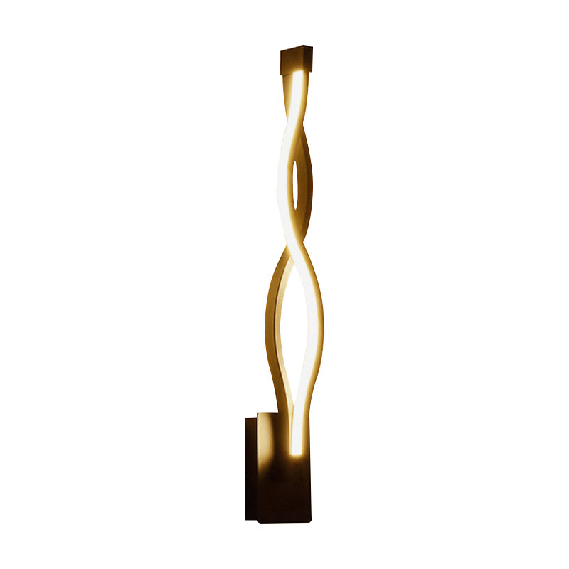 Lisslune | Contemporary LED Wall Lighting Black/White Curved Wall Lamp with Acrylic Shade, Warm/White Light