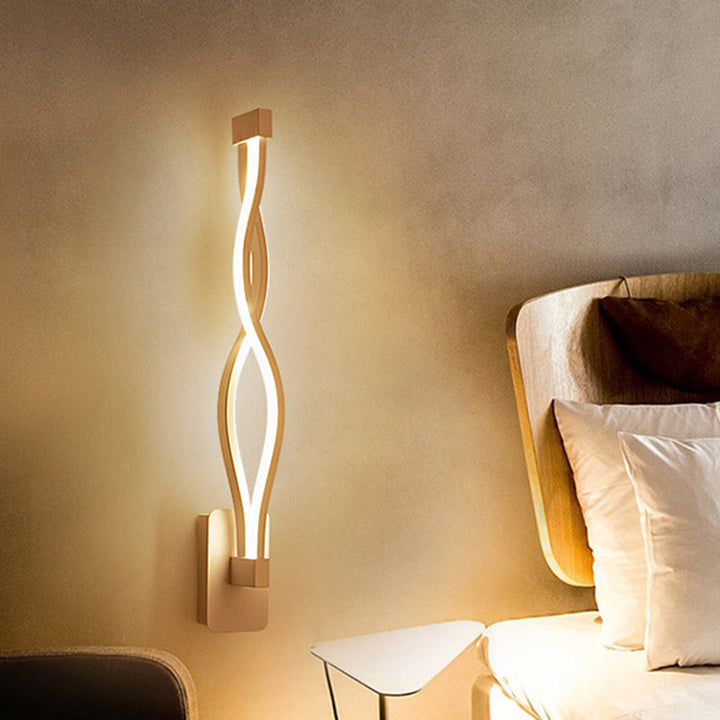 Lisslune | Contemporary LED Wall Lighting Black/White Curved Wall Lamp with Acrylic Shade, Warm/White Light