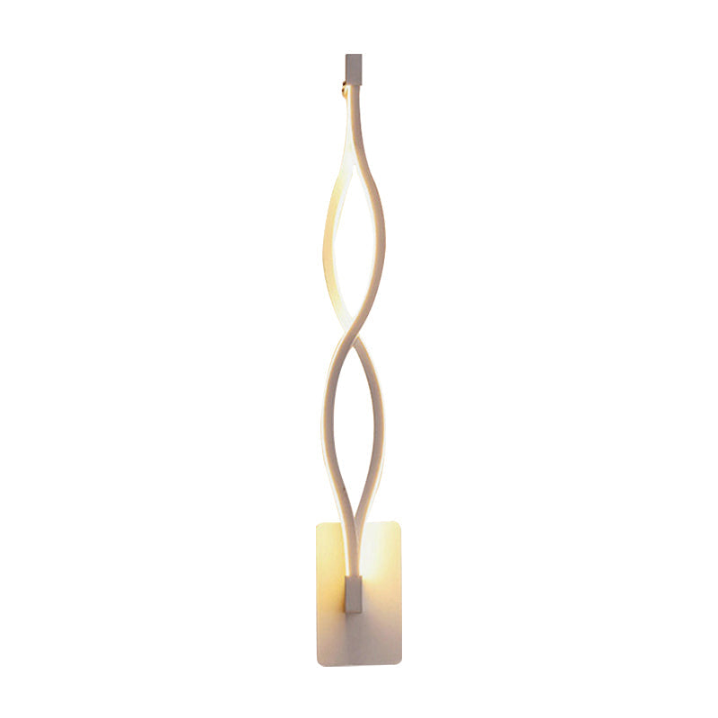 Lisslune | Contemporary LED Wall Lighting Black/White Curved Wall Lamp with Acrylic Shade, Warm/White Light