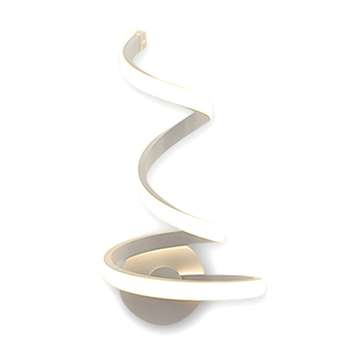 Lisslune | LED Dining Room Wall Light Modernist White Wall Mounted Lamp with Spiral Acrylic Shade