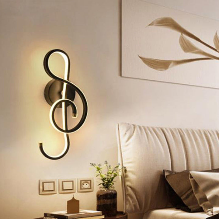 Lisslune | LED Nightstand Wall Lamp Contemporary White/Black/Coffee Wall-mounted Lighting with Spiral-shaped Acrylic Shade, Warm/White Light