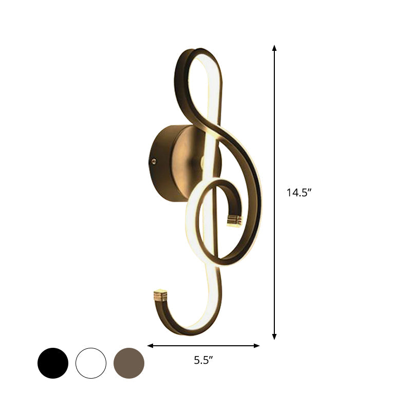 Lisslune | LED Nightstand Wall Lamp Contemporary White/Black/Coffee Wall-mounted Lighting with Spiral-shaped Acrylic Shade, Warm/White Light