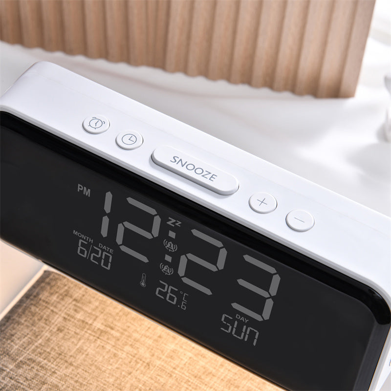 Lisslune | GlowTime LED Alarm Clock with Digital Display & Wireless Fast Charging