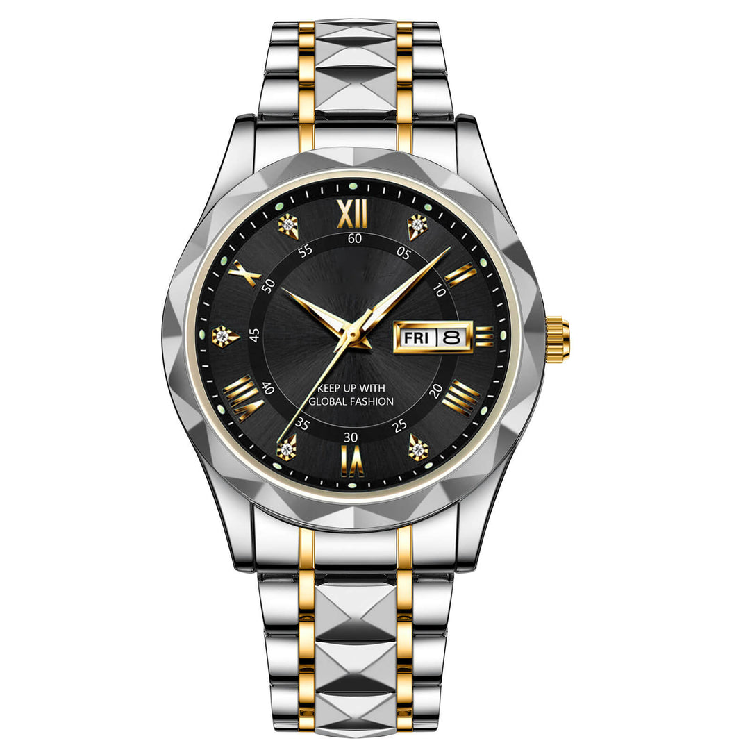 Lisslune | Waterproof Luminous Stainless Steel Two-tone Quartz Men's Watch