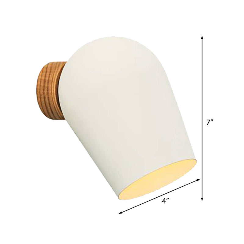 Lisslune | Dome Wall Light with White Metal Shade 1 Light Nordic Wall Lighting for Nightstand