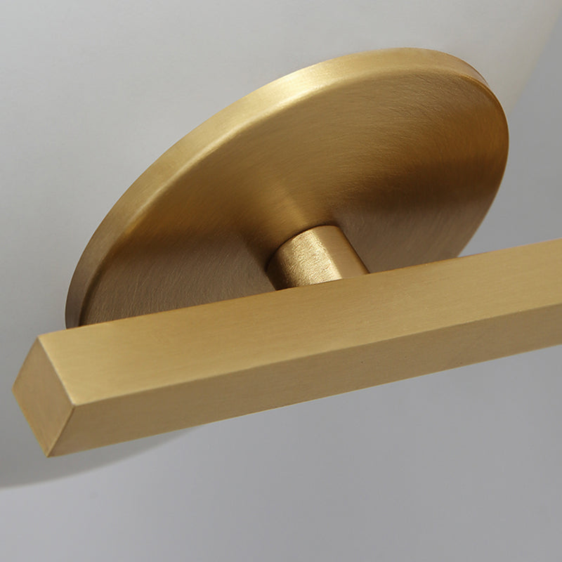 Skørter | Milk Glass Oval Wall Lamp Modern 1 Light Bedside Wall Sconce Light in Brass