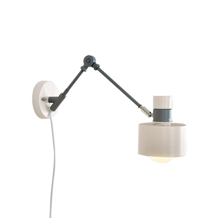 Lisslune | 5.5"/6"/7" W Armed Wall Sconce Minimalism Metal 1 Main Wall Mount Lighting in Gray for Living Room
