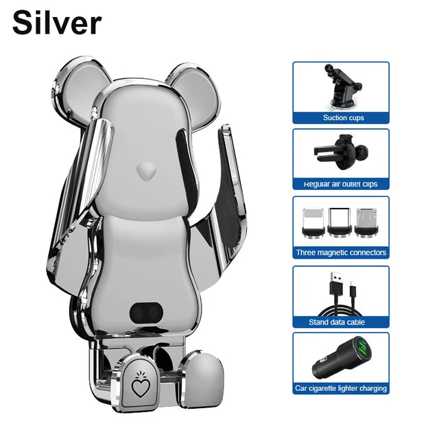 Lisslune | Innovative 15W Wireless Fast Charger Car Phone Holder - Mobile Device Holder for Car Accessories
