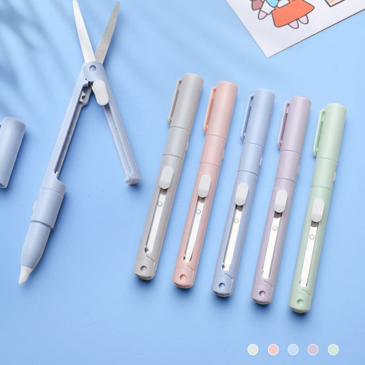 Lisslune | Mini Folding Pen Scissors Graving Knife for Kids
