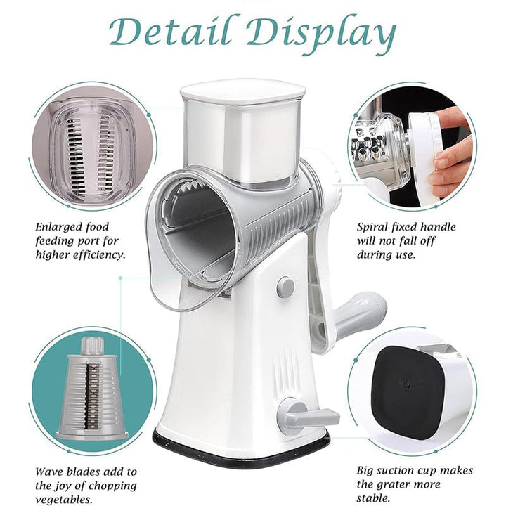 Lisslune | 5-in-1 Rotating Cheese Slicer and Grater