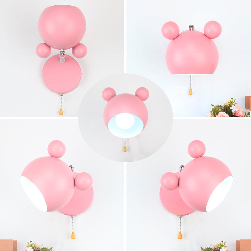 Skørter | Modern Style Circle Wall Lamp Metal 1 Light Wall Sconces Lighting for Bedroom