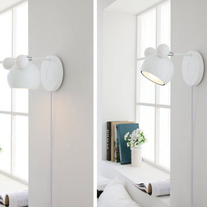 Skørter | Modern Style Circle Wall Lamp Metal 1 Light Wall Sconces Lighting for Bedroom