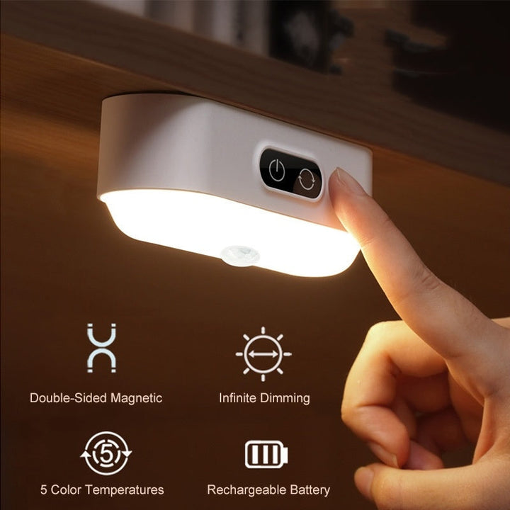 Lisslune | LED Desk Lamp Magnetic Table Lamp for Study Cabinet Light USB Rechargeable Stepless Dimming Student House Night Lights
