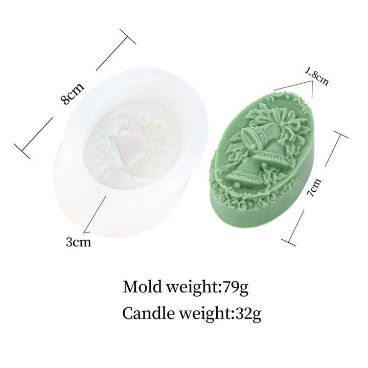 Lisslune | Elegant Candle Making Set for the Holidays: Santa Bell & Christmas Tree Molds