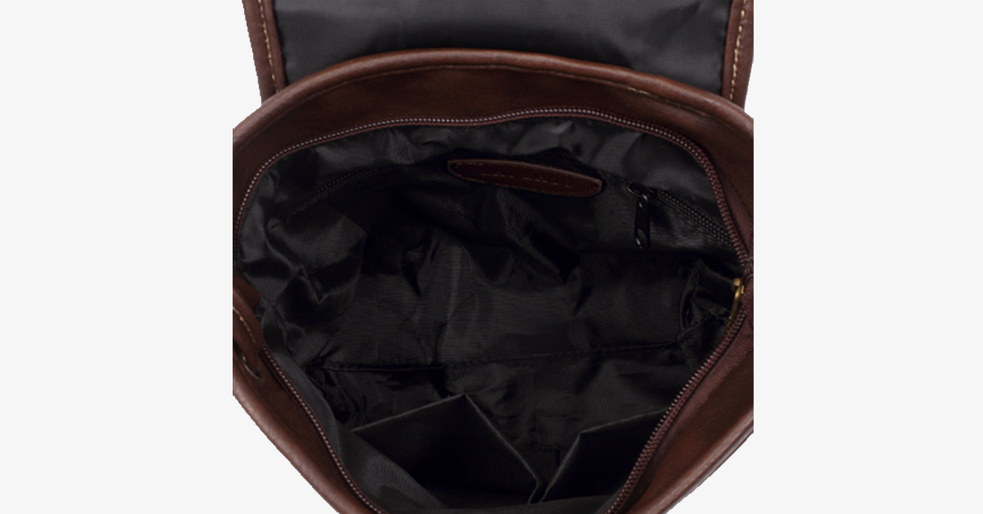 Lisslune | Vintage-style shoulder bags - Genuine brown leather crossbody shoulder bag - Portable handcrafted wallet
