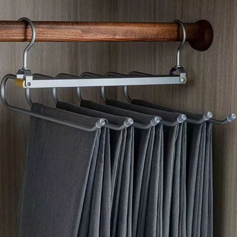 Lisslune | SpaceLuxe Aluminum Pants Hanger – Multi-Layer, Space-Saving Closet Organizer